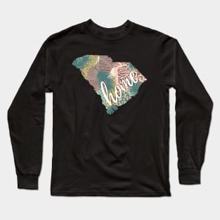 South Carolina SC Home Tropical Map Long Sleeve T-Shirt